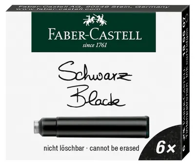 Immagine prodotto di Cartucce d'inchiostro Faber-Castell 185507 nero standard 6 pz./confezione