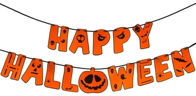 Image de Guirlande "Happy Halloween" de Springos, avec 2 inscriptions, longueur 200 cm