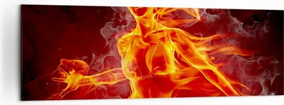 Produktbild von Bild auf Leinwand - Leinwandbild - Frau Flammen Illustration - 160x50cm - Wand Bild - Wanddeko - Leinwanddruck - Bilder - Kunstdruck - Wanddekoration - Leinwand bilder - Wandkunst - AB160x50-0222