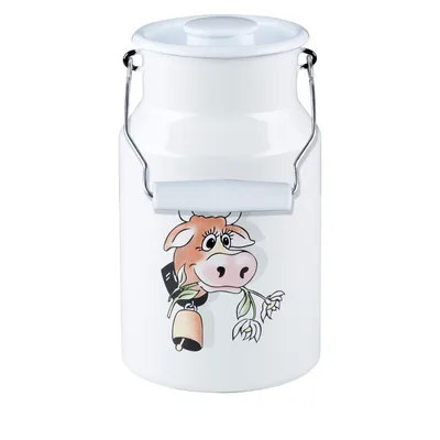 Produktbild von Riess Emaille Milchkanne mit Deckel 2 l Almliesel Kuh