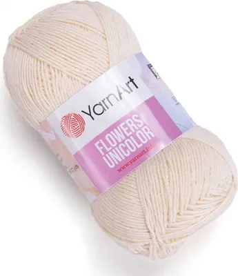 Produktbild von YarnArt Flowers Unicolor 731 Creme, 200m/50g, Baumwollmischung, Sportgarn