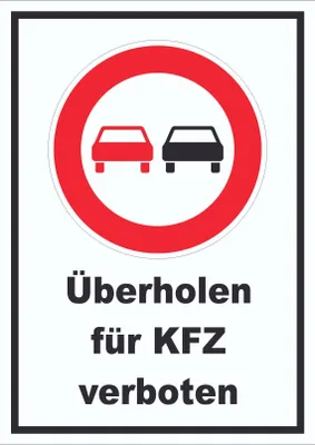 Produktbild von Überholverbot KFZ Schild A0 Rückseite selbstklebend