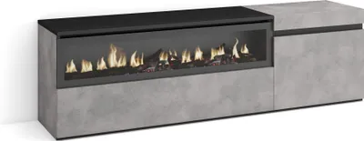 Immagine prodotto di COZY Mobile TV Soggiorno, 150x35x45cm, Per TV fino a 65, Camino elettrico, Cemento