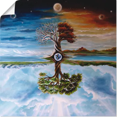 Produktbild von ARTland Poster Jahreszeitenbaum Größe: 40x40 cm