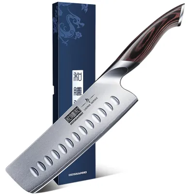 Produktbild von HOSHANHO Küchenmesser Nakiri Kochmesser 17.5 cm Edelstahl Scharfe Messer