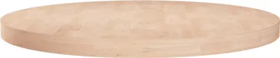 Produktbild von The Living Store Runde Tischplatte Ø60x4 cm Unbehandeltes Massivholz Eiche