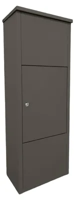 Image de Boîte à colis Relaxdays, fente d'introduction, 4 clés, dimensions : 105 x 38 x 23 cm, fer, boîte à colis sur pied, gris foncé