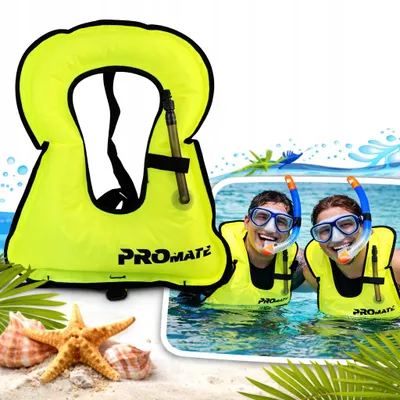 Zdjęcie produktu dla Kamizelka wypornościowa do snorkelingu pływania XL neonowy żółty Promate