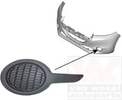 Image de VAN Wezel | Grille d'aération, pare-chocs ** Equipart ** (4034591) adaptable sur Peugeot
