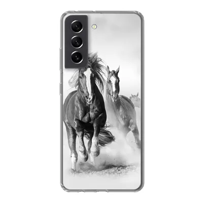 Produktbild von MuchoWow® Handyhülle Schutzhülle Hülle für Samsung Galaxy S21 FE Pferde - Tiere - Illustration Silikon Softcase Handy Hülle - Mobiltelefonhülle