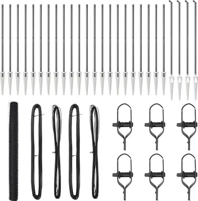 Produktbild von Möbel Zaunpfosten Grau 50 x 1,5 m (50 mm Maschen) Stahl und PVC - Metallzäune CLORIS3922634
