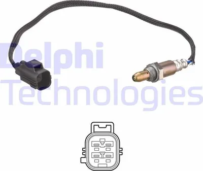 Produktbild von DELPHI Lambdasonde für VOLVO XC40 (536) vor-Kat Beheizt 570mm ES21271-12B1