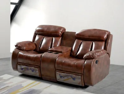 Immagine prodotto di Divano 2 posti divano imbottito di design relax funzione soggiorno marrone nuovo