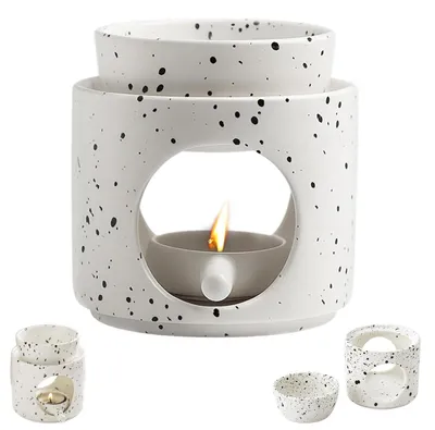 Keramik-Duftlampe für Wachs und Öle, 9,5×10 cm, weiß, 1 Stück