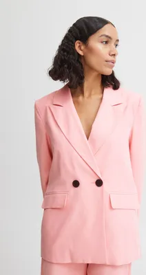 Produktbild von b.young BYFVELENA Damen Blazer Longblazer Jacke mit Reverskragen und Knopf Regular Fit