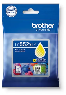 Produktbild von Brother LC552XLY, Gelb, Tinte auf Pigmentbasis, 1 Stück(e), 1500 Seiten, Einzelpackung