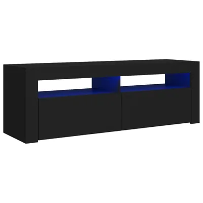 Image de vidaXL Armoire TV avec lampes LED Noir 120x35x40 cm - Meuble TV