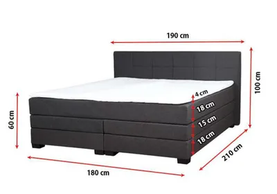 Produktbild von -Vintage Boxspring Betten Polsterbett Bett Holzbett Doppel Hotel Ehebett 180x200
