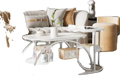 Immagine prodotto di Tavolino da caffè, multifunzionale, stile moderno e minimalista, argento