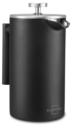 French Press 1 L Edelstahl doppelwandig isoliert schwarz