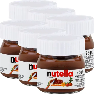 Produktbild von Ferrero Nutella Mini Glas Brotaufstrich Schokolade 25g - Nuss-Nougat (6er Pack)