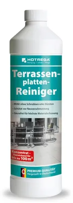 Produktbild von HOTREGA Terrassenplatten Reiniger - Reinigung für Terrasse und Balkon - Schutz vor Neuverschmutzung 1 Liter