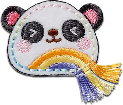 Obrázek produktu pro Mono-Quick Panda s třásněmi - záplata, nažehlovací záplata, nášivka, nášivky, k nažehlení, velikost: 3,9 x 4,5 cm