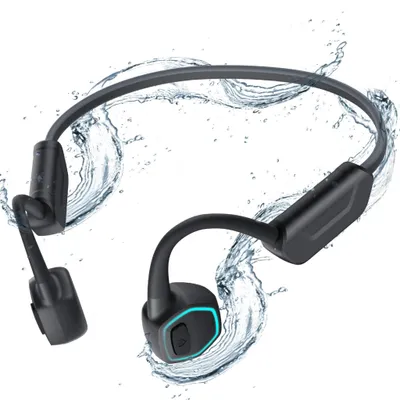 Produktbild von Knochenleitung Kopfhörer, offenes Ohr Bluetooth Sport IPX8 wasserdichte Kopfhörer für Schwimmen Laufen, Radfahren, Fitnessstudio, 32G Speicher
