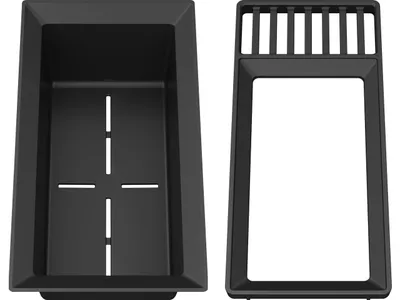 2-in-1 Abtropf- und Resteschale, Kunststoff, 39,5 x 39,5 cm, schwarz-grau