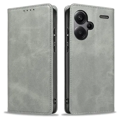 Produktbild von Handyhülle für Xiaomi Redmi Note 13 Pro+ 5G Kunstleder Flip Cover Hülle Klapphülle Case Kartenfach Farbe: Grau
