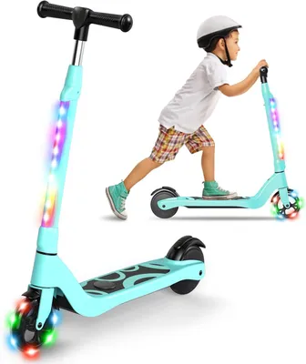 Image de Trottinette électrique pour enfants, avec éclairage LED et guidon réglable