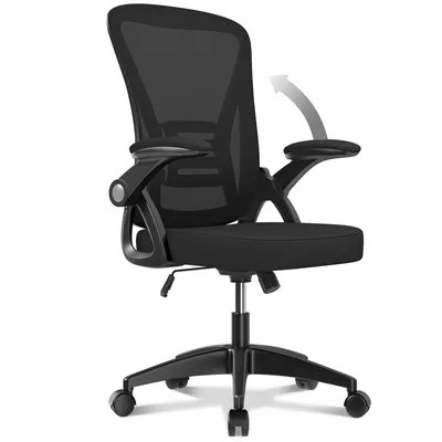 Zdjęcie produktu dla Fotel biurowy - ergonomiczne siedzisko Naspaluro - fotel ze składanym podłokietnikiem 90° - podparcie lędźwiowe - regulowana wysokość