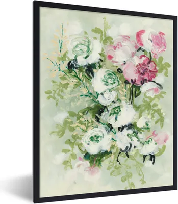 Produktbild von MuchoWow® Gerahmtes Poster Pflanzen - Blumen - Grün - Natur 60x80 cm - Poster mit Schwarzem Bilderrahmen Wandposter Rahmen Foto Bilder - Premium - Wanddeko Wohnzimmer