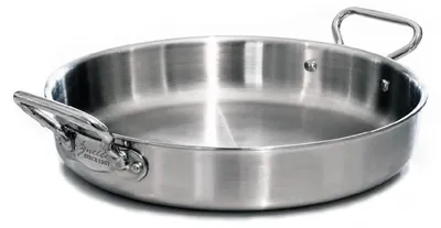 Pfanne mit 2 Griffen, Edelstahl, Ø 36 cm, Induktion, antihaftbeschichtet