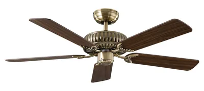 Produktbild von Ventilator ECO IMPERIAL 132 Messing antik Flügel Eiche Nussbaum