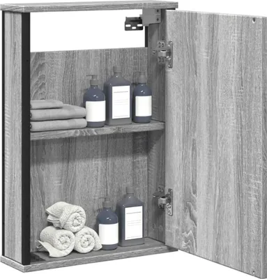 Obrázek produktu pro Koupelnová zrcadlová skříňka Grey Sonoma 42x12x60 cm Materiál na bázi dřeva
