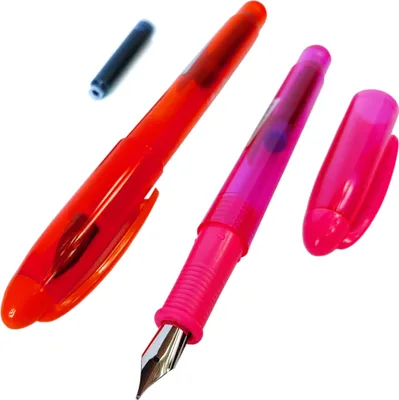 Produktbild von Füllfederhalter 2-Stück-Set +Tintenpatronen Rot Pink Füllhalter Schulfüller
