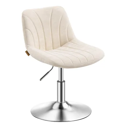 Produktbild von VASAGLE Schminkstuhl, Stizhocker, 65,5-77,5 cm höhenverstellbar, Barhocker, drehbar, PolyurethanBezug, weiß