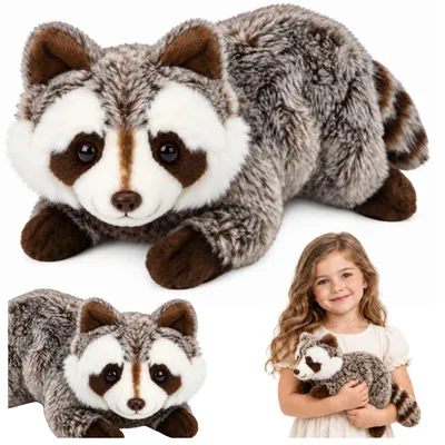 Produktbild von Plüsch-Waschbär, Stofftier, Kuscheltier, Braun, 41 cm