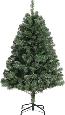 Produktbild von Künstlicher Weihnachtsbaum 135 cm – dichter PVC Tannenbaum mit Metallständer – Grün – 380 Spitzen