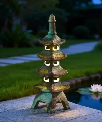 Produktbild von Tagesartikel- Sunpagod 40 cm - Garten - Wasserdicht - Harz - Sonnenlicht - Zen Garden - Wetterfest - Gartenbild