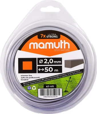 Produktbild von Mähfaden 2,0mm 50m QUADRATIC Motorsense Rasentrimmer Ersatzfaden für Fadenkopf