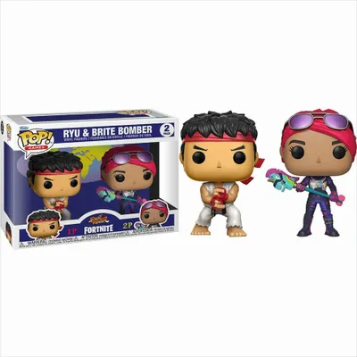 Produktbild von Street Fighter Fortnite - Ryu & Brite Bomber 2 Pack - Funko Pop! - Vinyl Figur