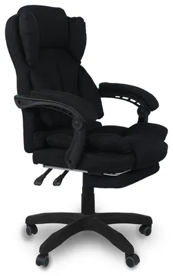 Produktbild von Schreibtischstuhl Bürostuhl Stoff  Gamingstuhl Racing Chair Chefsessel mit Fußstütze,Farbe:Schwarz