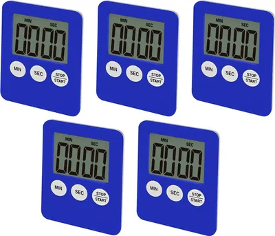 Zdjęcie produktu dla Zestaw 5 cyfrowych timerów i budzików, niebieski