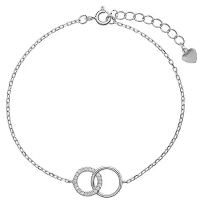 Produktbild von Silberarmband mit verbundenen Ringen AJNR0003