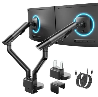 Productafbeelding van Monitorhouder voor 2 Monitoren - Geschikt voor 17-40 inch Schermen, Zwart