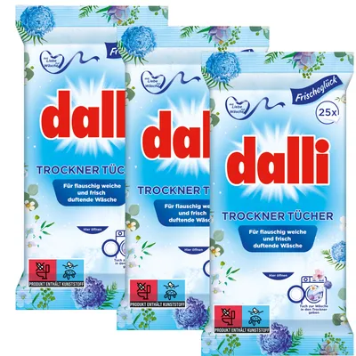 Produktbild von DALLI Trockner-Tücher | Flauschig weiche, frisch duftende Wäsche | 75 Tücher