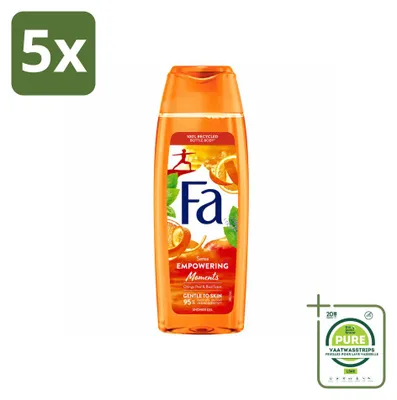 Imagen del producto de 5 unidades de gel de ducha Fa "Empowering Moments" - 250 ml - Paquete grande