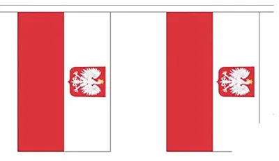 Polen Wimpelkette 9 m, 30 Fahnen, Polyester